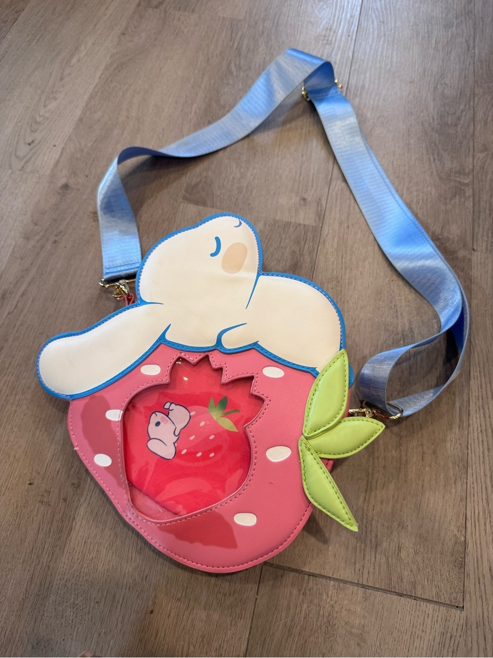 Sanrio Cinnamoroll Strawberry Figural Crossbody Bag Pin Display Kawaii Cute